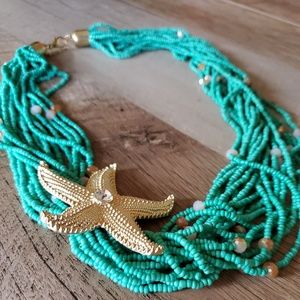 Chunky Turquoise Starfish Necklace